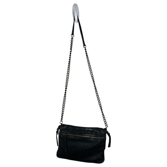 Maxon Collection Italy Pebbled Leather Nappa Crossbody Chain Strap Handbag Purse - Picture 3 of 6